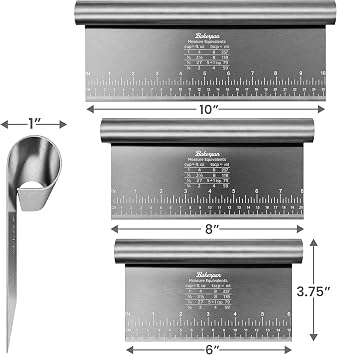 Bakerpan Stainless Steel Heavy Duty Dough Cutter 3 Size Set - 10, 8, 6 Inch