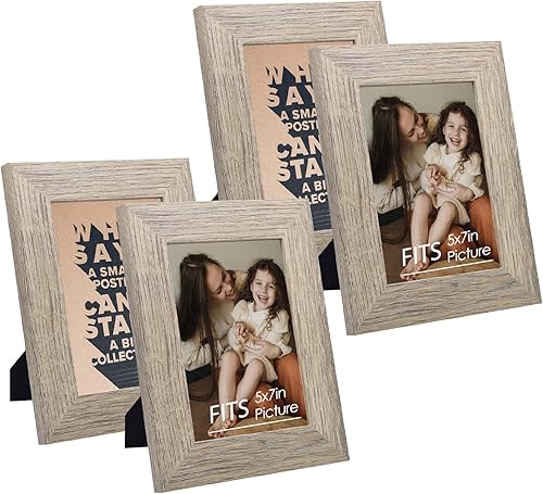 Miniatura 10 de Frametory, Marco de fotos de 8 x 10 pulgadas, estilo de grano envejecido, marcos para fotos o fotos de 8 x 10, diseño de moldeado amplio con vidrio