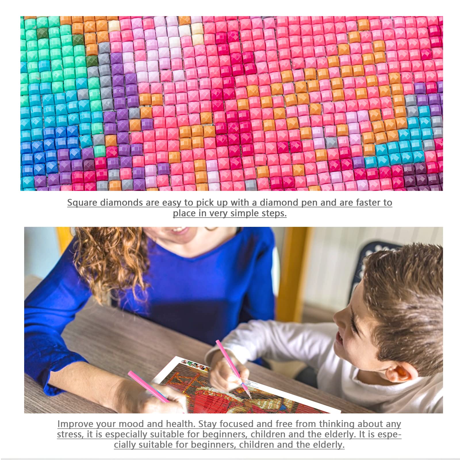 DCIDBEI 50X40CM 5D Diamond Painting Loup Au Clair De Lune, Broderie Diamant Carré Montagne, DIY Tableau Perle Diamant A Coller Animaux, Craft Art Adultes Pour La Décor Mur à La Maison Salon