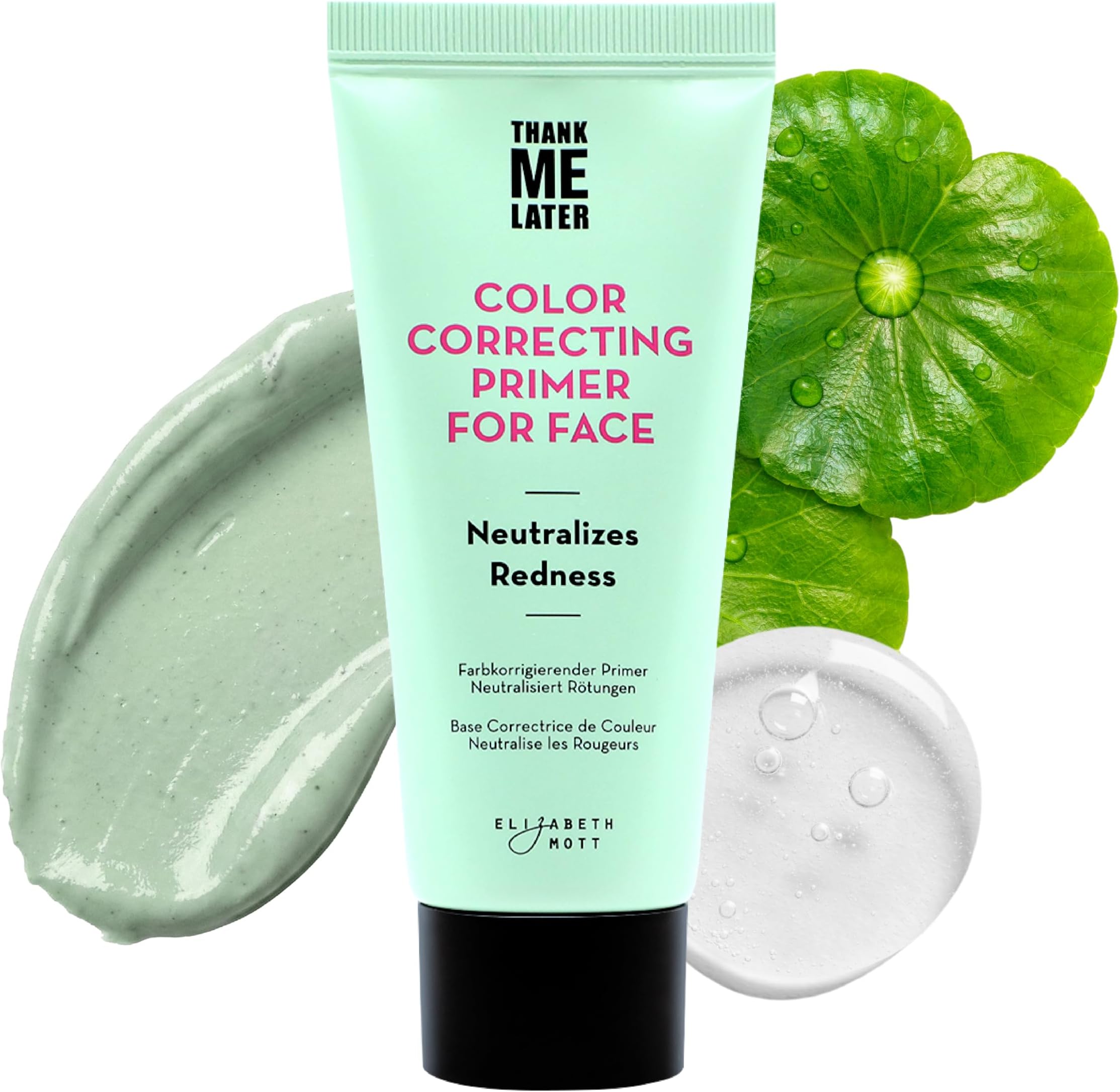 Elizabeth Mott Thank Me Later Color Correcting Face Primer - Niacinamide and Cica Soothes and Neutralizes Uneven Skin Tone and Facial Redness - Grips Makeup for Long-Lasting Wear - Cruelty-Free, 30g