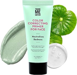 Elizabeth Mott Thank Me Later Color Correcting Face Primer - Niacinamide and Cica Soothes and Neutralizes Uneven Skin Tone and Facial Redness - Grips Makeup for Long-Lasting Wear - Cruelty-Free, 30g