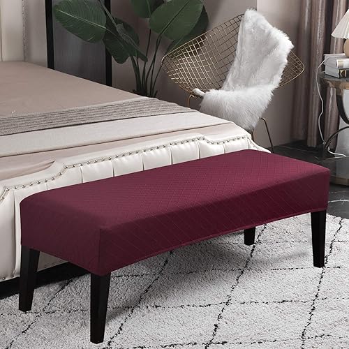 Miniatura 2 de Fundas de banco Fundas de banco lavables rectangulares para comedor con elástico inferior Funda protectora elástica de muebles para sala de estar,