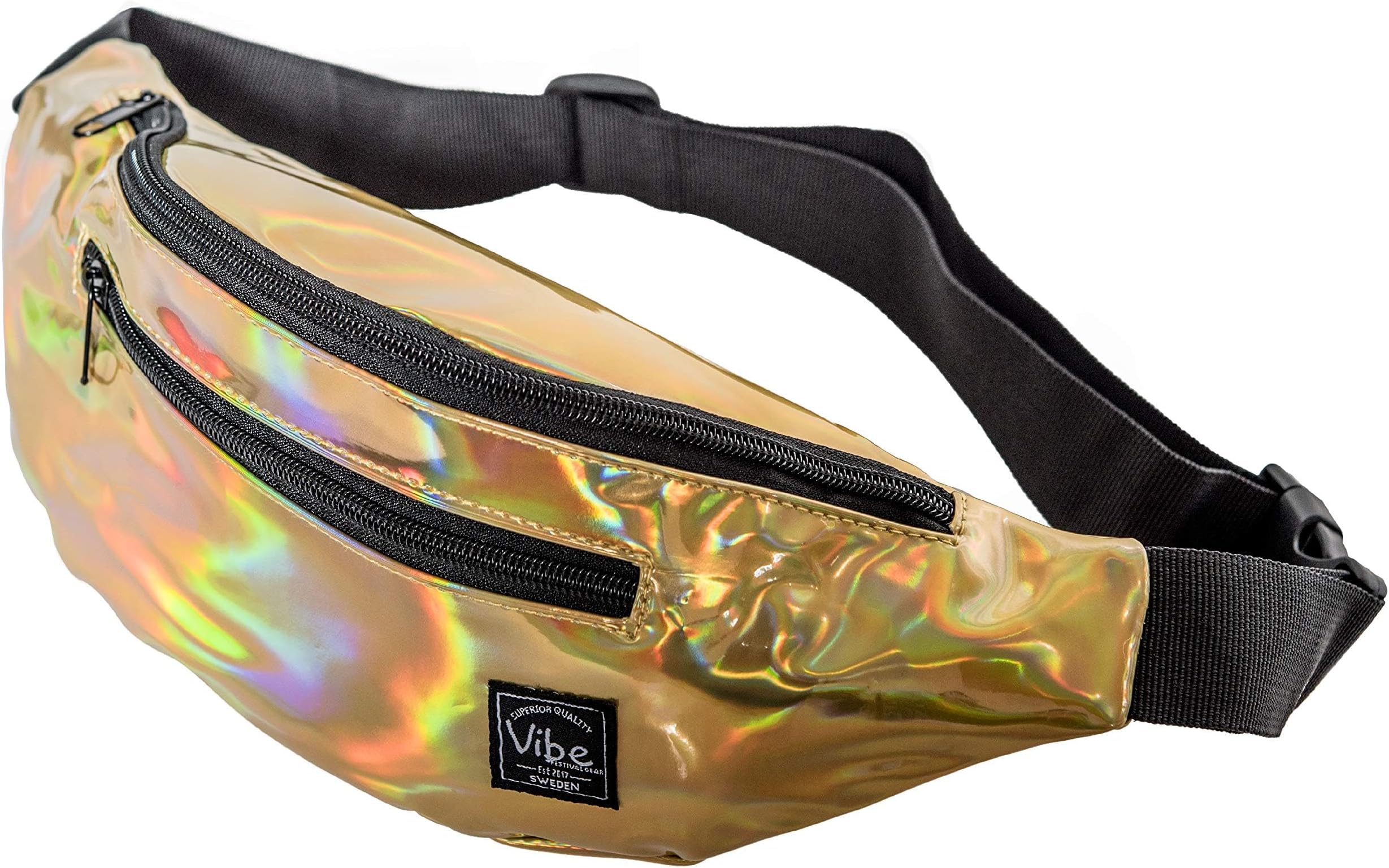 Rave Fanny Pack for Women Men โ Festival, 4 Pockets, Adjustable Strap, Cute Waist Bag, Crossbody Belt Bag, Hiking, Running, Cycling