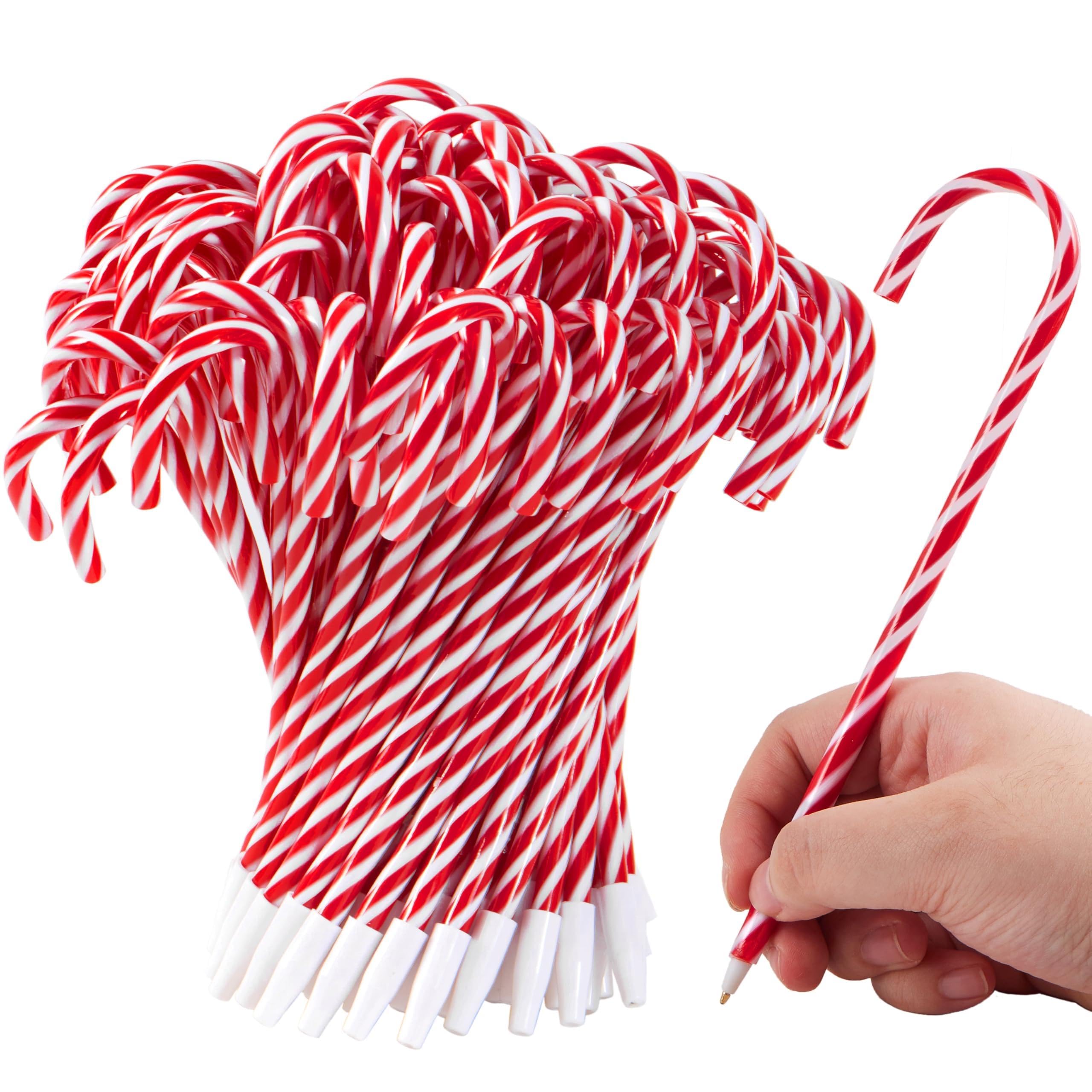 JOYIN 100 PCS Christmas Candy Cane Pen Bulk, Blue Ink Ballpoint Pens for Kids Gifts, Xmas Stationery Supplies School Party Favors, Kids Pens Classroom