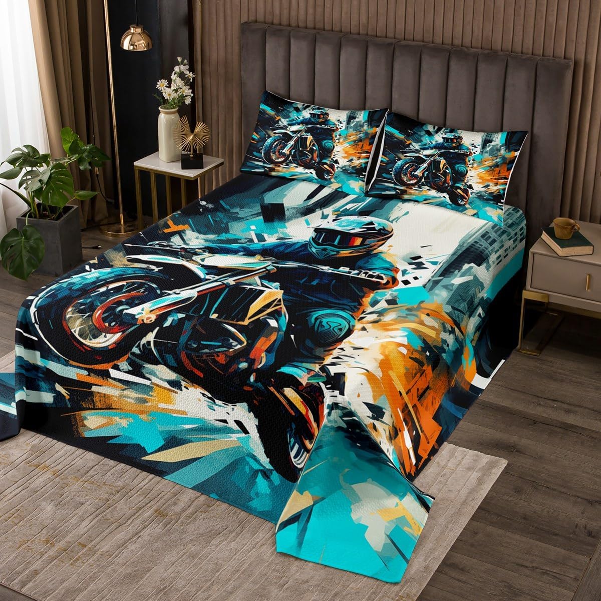 Cartoon Animals Bedspread Twin Size for Kids Boys Girls,Cute Tiger Lion Monkey Giraffe Bedding Set,Tropical Palm Leaf Parrot Comforter Set,Teens Green Yellow Print Quilt Coverlet,1 Pillowcase
