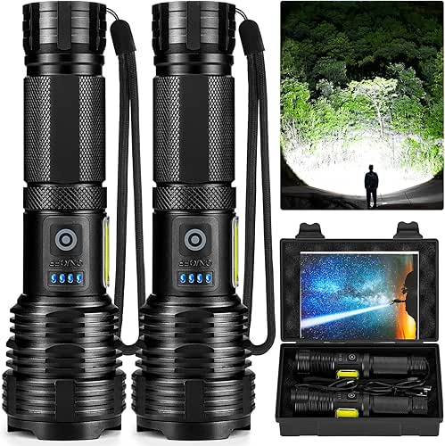 Flashlights LED High Lumens Rechargeable, High Lumen Super Bright Flashlight,