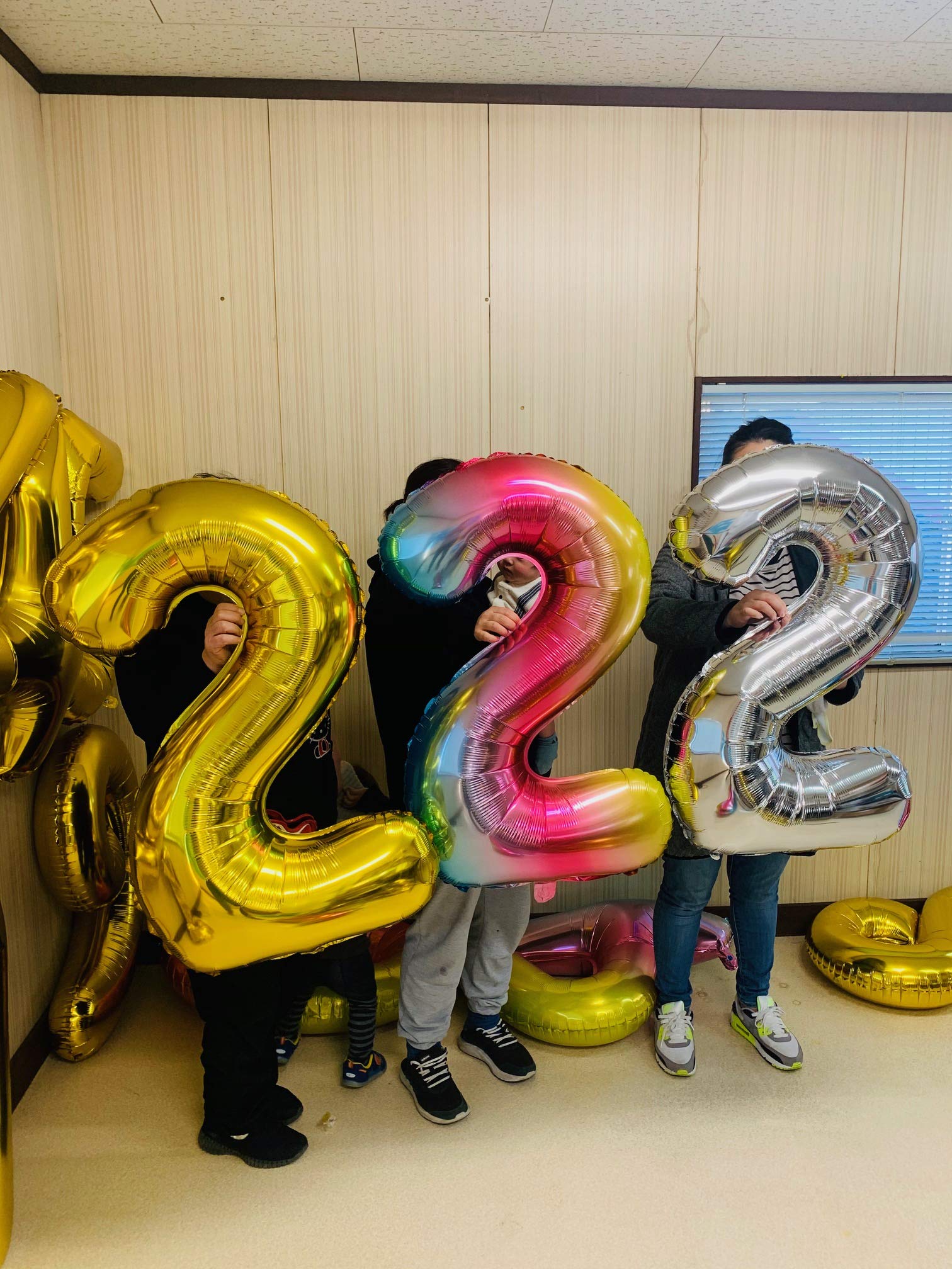 Amazon | るるぽっけ 誕生日 風船 数字 金5 誕生日 飾り バルーン 誕生