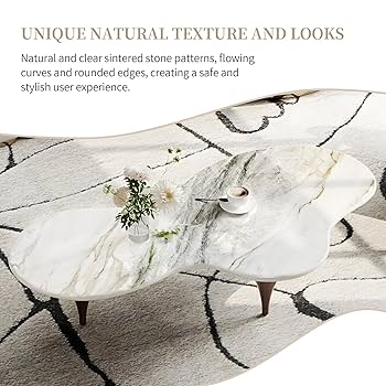 90s モダン Wave コーヒーテーブル 御影石調 マーブル Amazon