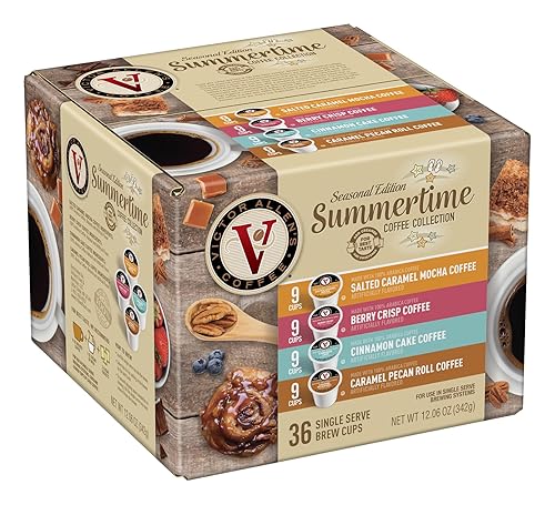 Victor Allen's Coffee Paquete variado de café de verano, tostado medio, 36 unidades, cápsulas de café de una sola porción para cafeteras Keurig K-Cup