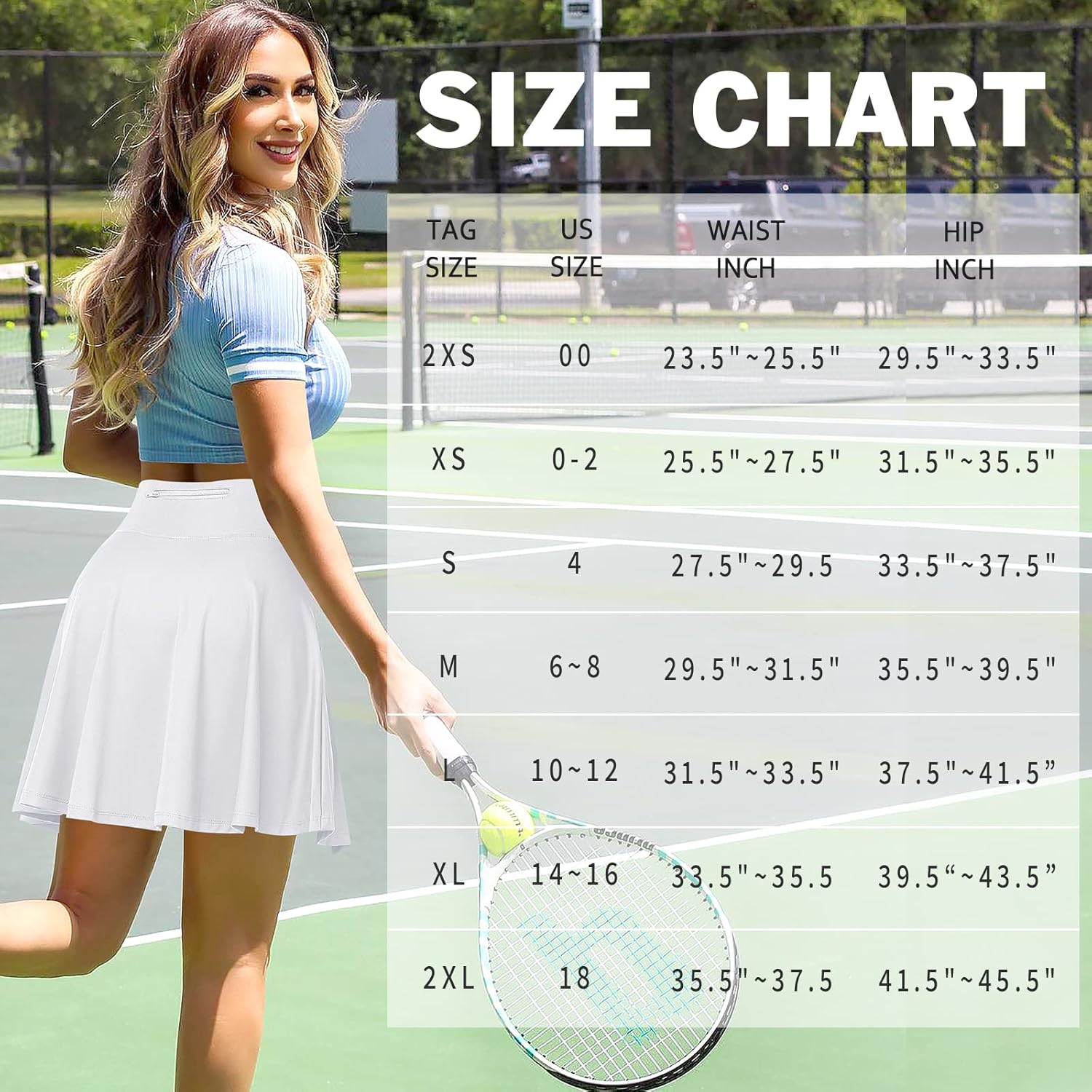 Knee Length Skorts Skirts for Women with Shorts High Waisted 20" Tennis Skirts Athletic Golf Skirt Workout Skort with Pockets - Image 6