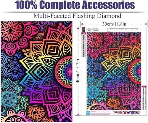 Miniatura 10 de ICECHEN Kits de pintura de diamantes de paisaje para adultos, pintura de puntos de diamante de perforación completa de hongos coloridos para