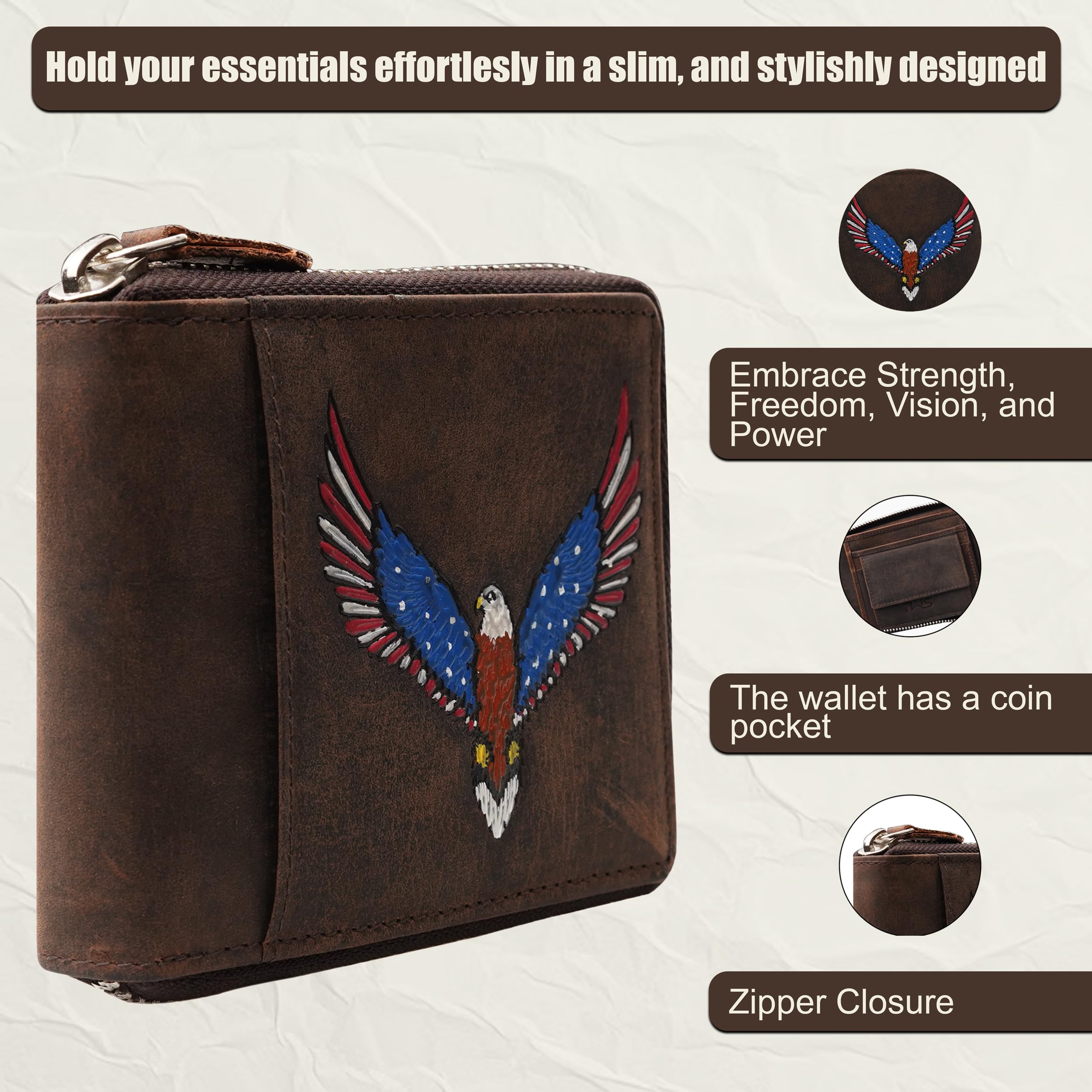 The Wallet Store Majestic Genuine Leather Zipper Wallet For Men