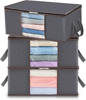 Sponsored Ad - Lifewit Clothes Storage Bag Foldable Storage Bin Closet Organizer with Reinforced Handle Sturdy Fabric Clea...