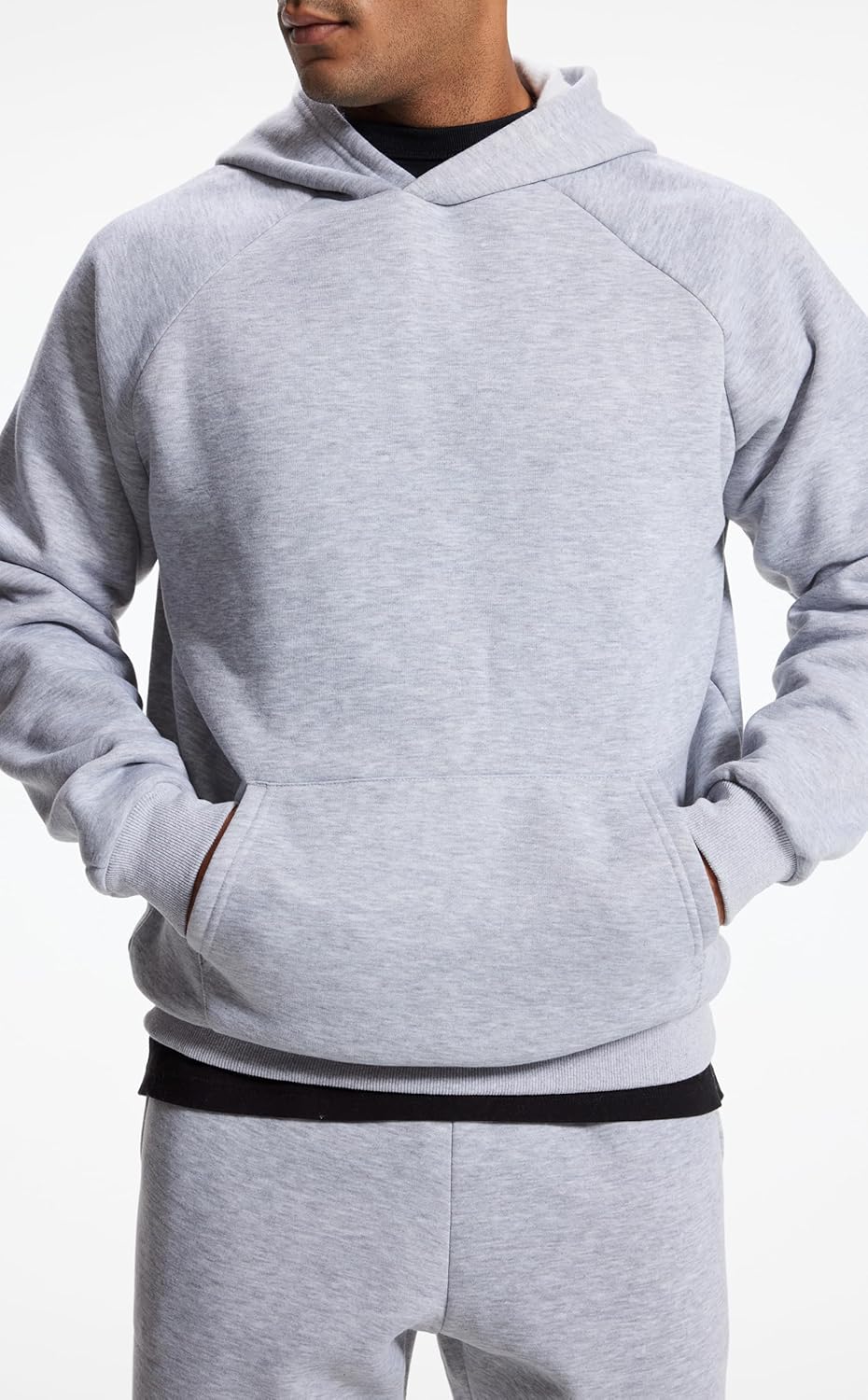 Men's Relaxed Fit Cotton Raglan Sleeve Hoodies Pullover Hooded Sweatshirt Casual Long Sleeve Shirts with Pocket - Image 4