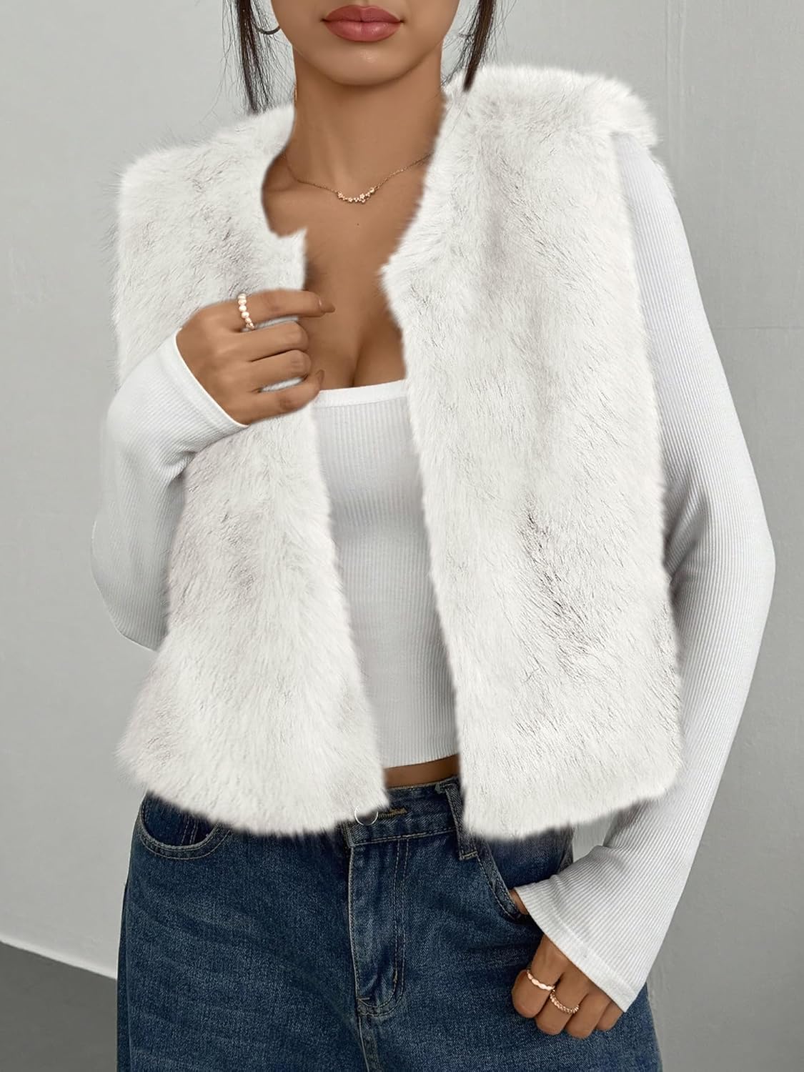 BTFBM Faux Fur Vest Women Fall Fashion 2026 Sleeveless Fuzzy Jacket Fluffy Coats Winter Clothing Furry Outerwear Vests - Image 5