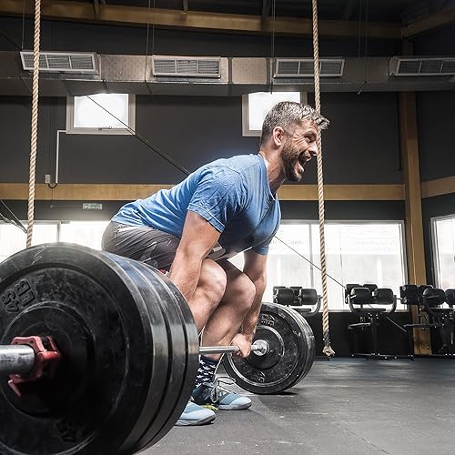 Miniatura 7 de Barra olímpica para levantar, barra de pesas para levantamiento de pesas, levantamiento de pesas y fitness en casa (84 pulgadas7 pies, capacidad de