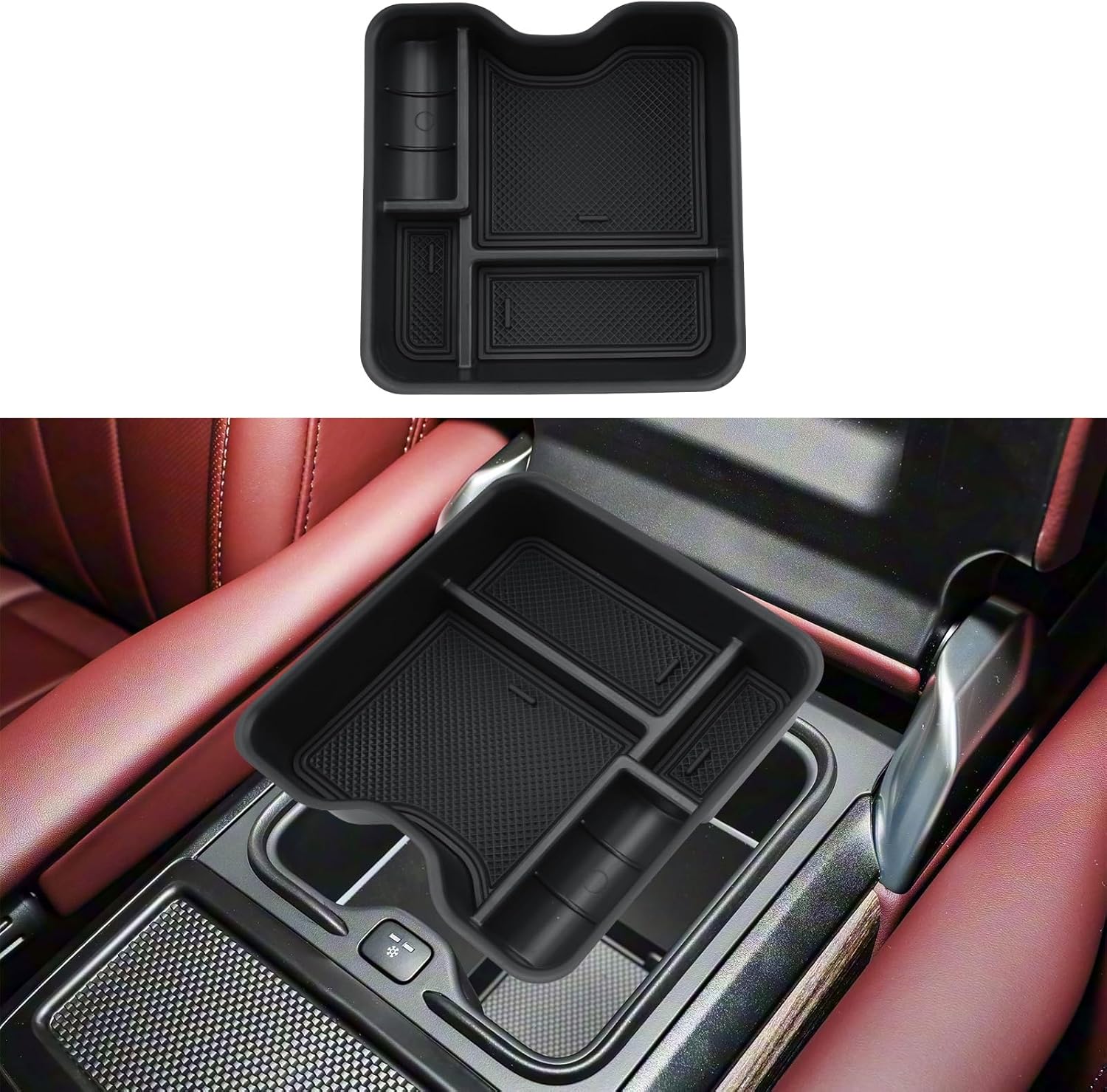 Center Console Organizer For 2023-2026 Range Rover/Range Rover Sport - Armrest Box Organizer Tray Compatible with 2023-2026 Range Rover/Sport(With Refrigerator) Accessories Armrest Organizer ABS