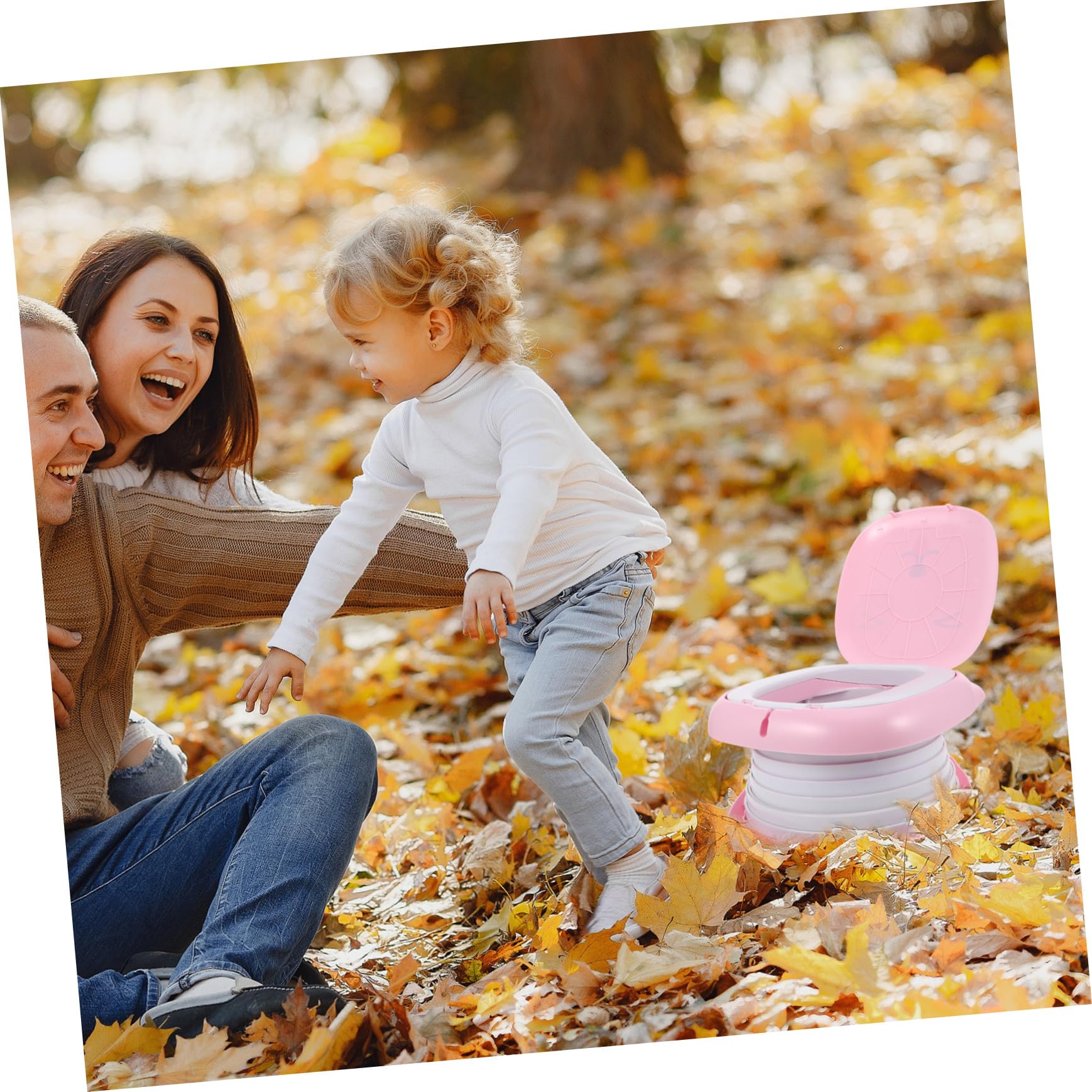 BESTonZON Faltbares Töpfchen mit Griff Tragbares Reise-töpfchen für Kleinkinder für Camping und Reisen zum Toilettentraining Auslaufsicher und Leicht zu Reinigen