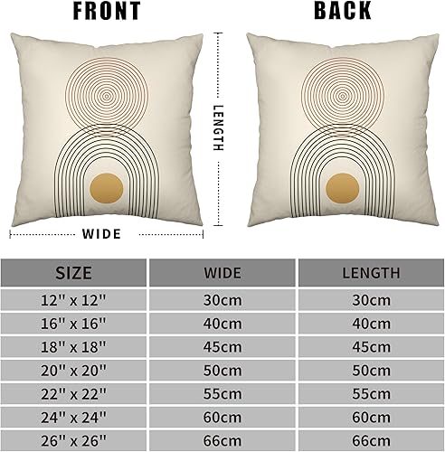 Miniatura 5 de Kwlegh Fundas de almohada abstractas bohemias de 20 x 20 pulgadas, estilo vintage, de mediados de siglo, paquete de 2 fundas cuadradas de algodón y