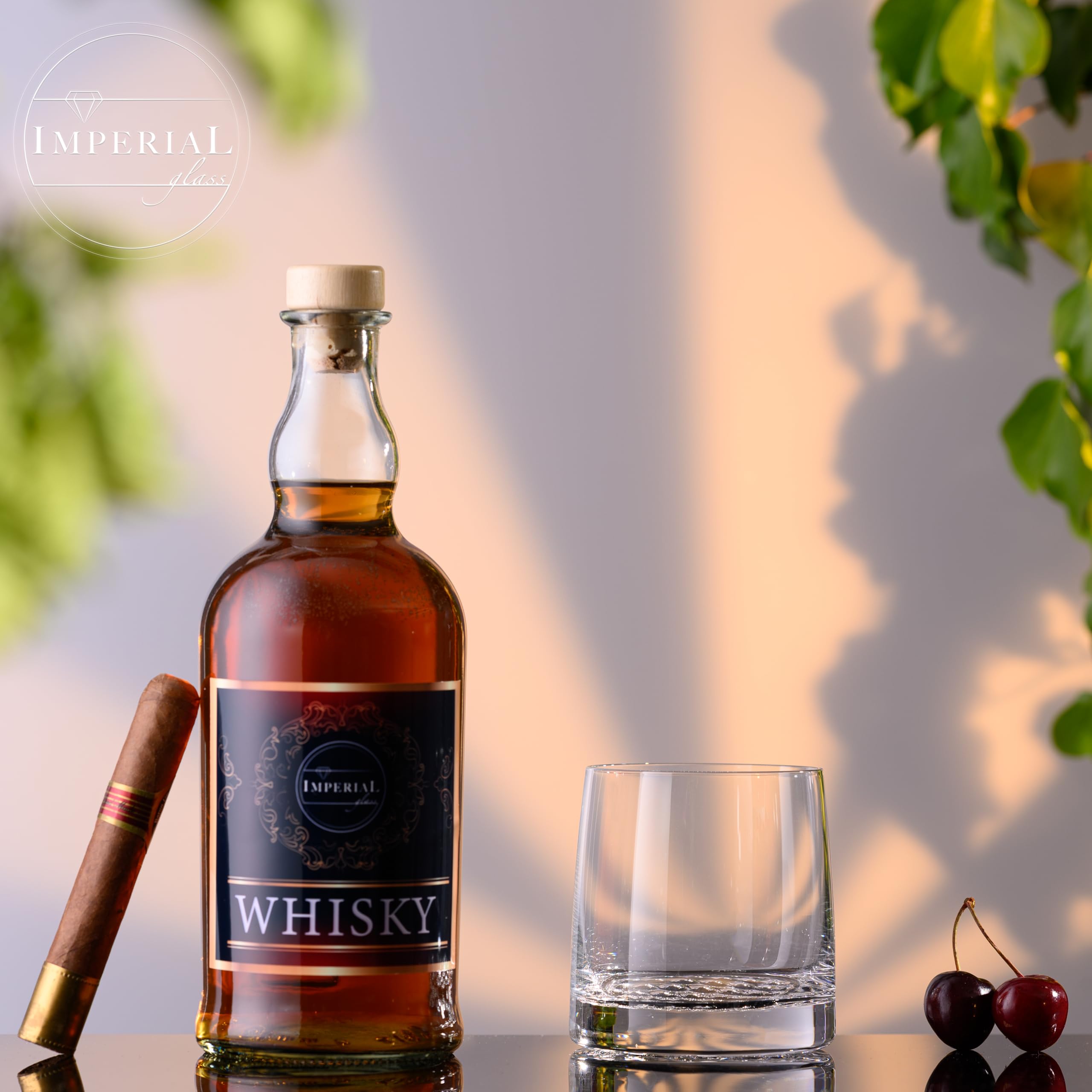 Faro zestaw 6 szklanek do whisky 380 ml szkło kryształowe strukturalne dno zmywarka