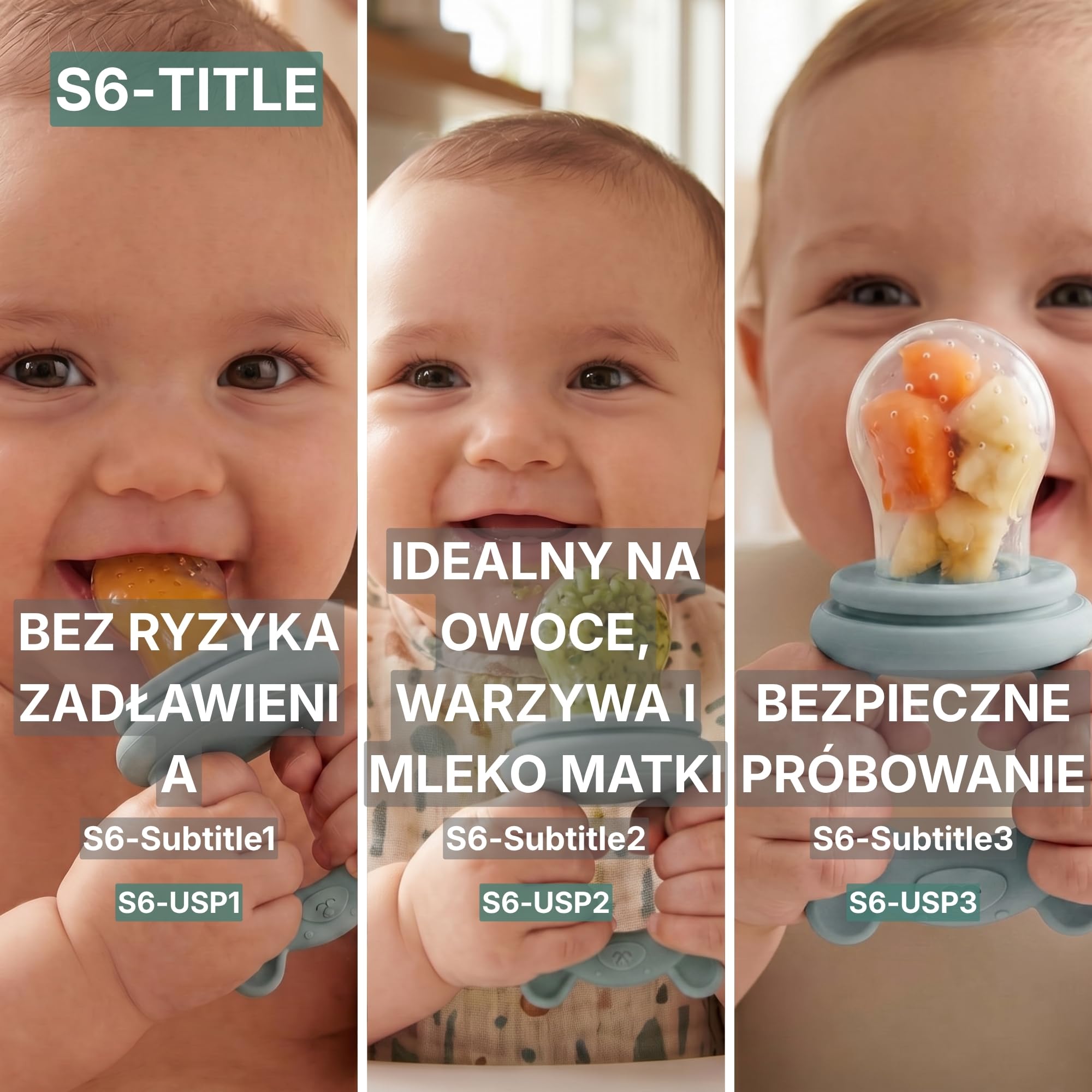 Smoczek Owocowy Dla Niemowląt 3 szt z Formą do Lodu Niebieski | Gryzak do owoców z 3 nakładkami i formą do lodu. Kolor niebieski. Od 6 miesięcy. Do zmywarki.