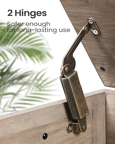 Miniatura 6 de Baúl de almacenamiento de 39.4 pulgadas, baúl de almacenamiento con 2 bisagras, caja de banco de madera organizadora para dormitorio, entrada, sala