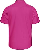 Vista 59 de J.VER Camisas de manga corta de lino y algodón para hombre, estilo informal, ligeras, con botones, para vacaciones, playa y verano, con bolsillo