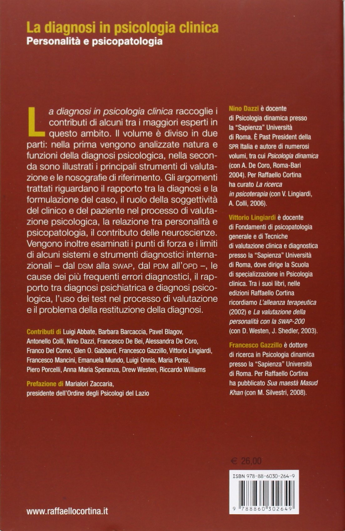 La diagnosi in psicologia clinica. Personalità e psicopatologia
