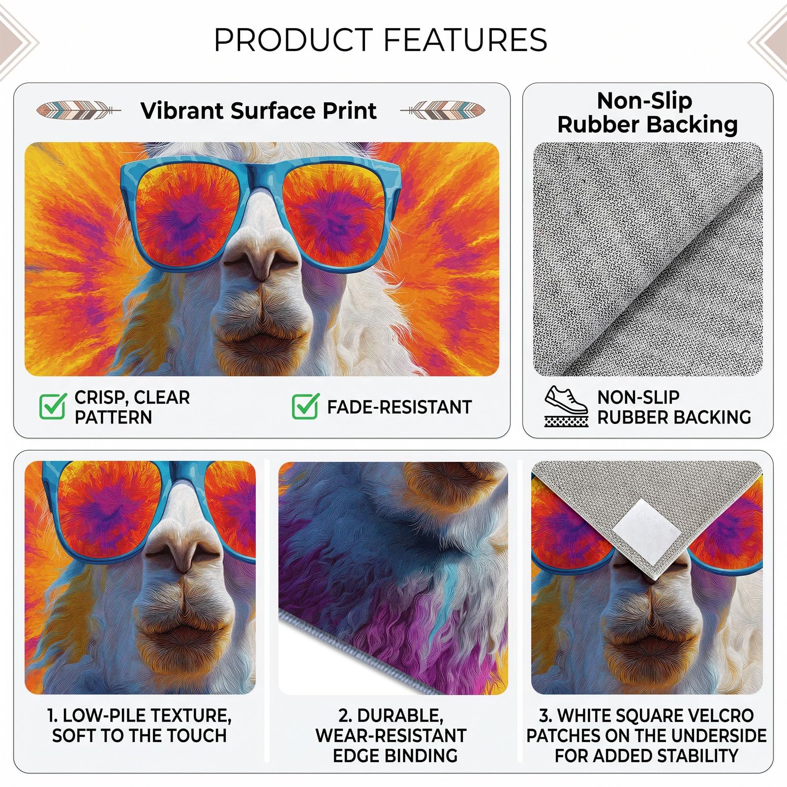 Générique Tapis Salon Mouton Tie-Dye 100 x 160 cm, Lavable en Machine Tapis de Sol Bohème Doux Antidérapant pour Entree Interieur, Chambre, Salle à Manger