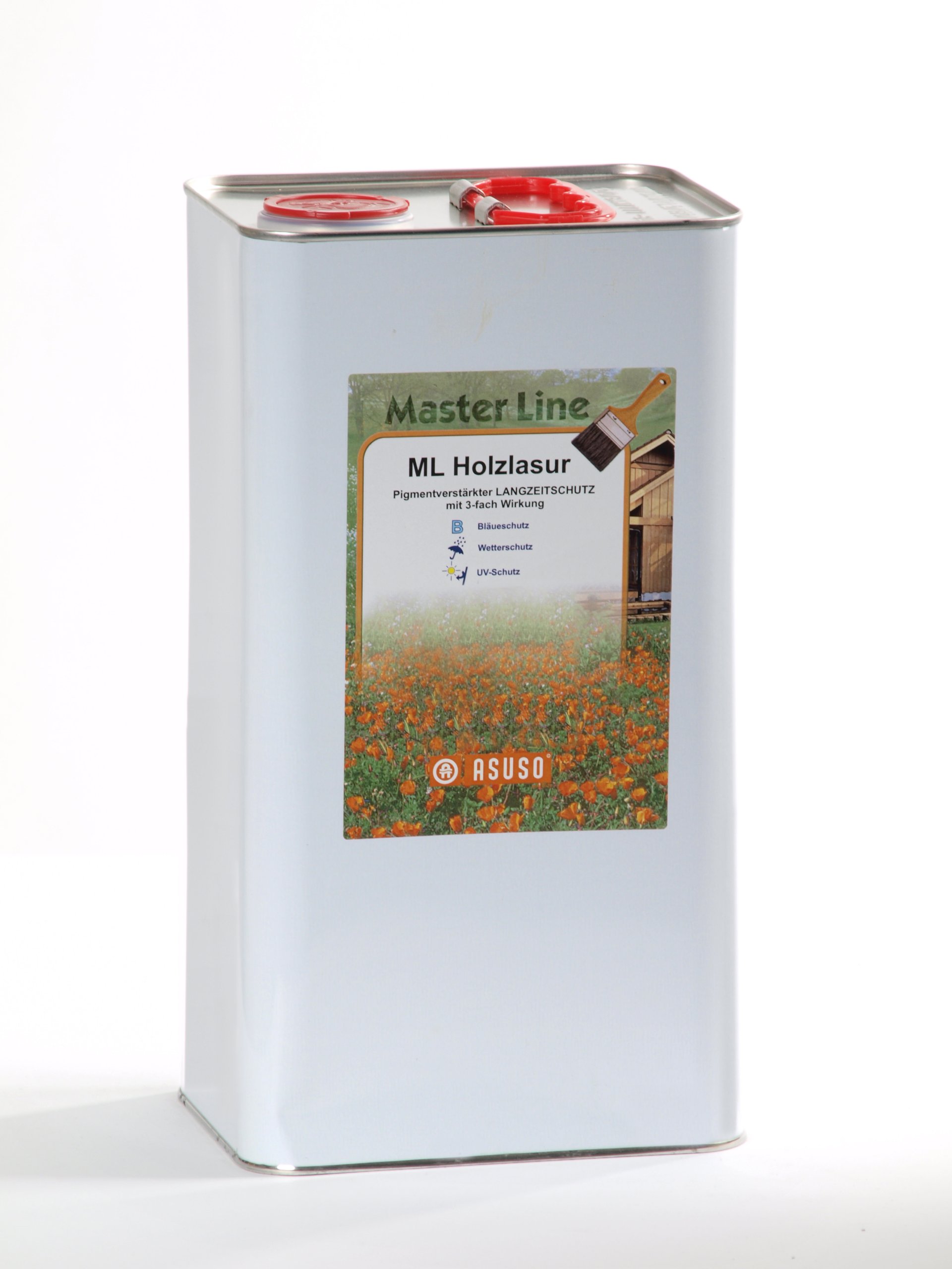 ML Holzlasur Langzeitschutz im Farbton silbergrau 5,0 Liter Gebinde