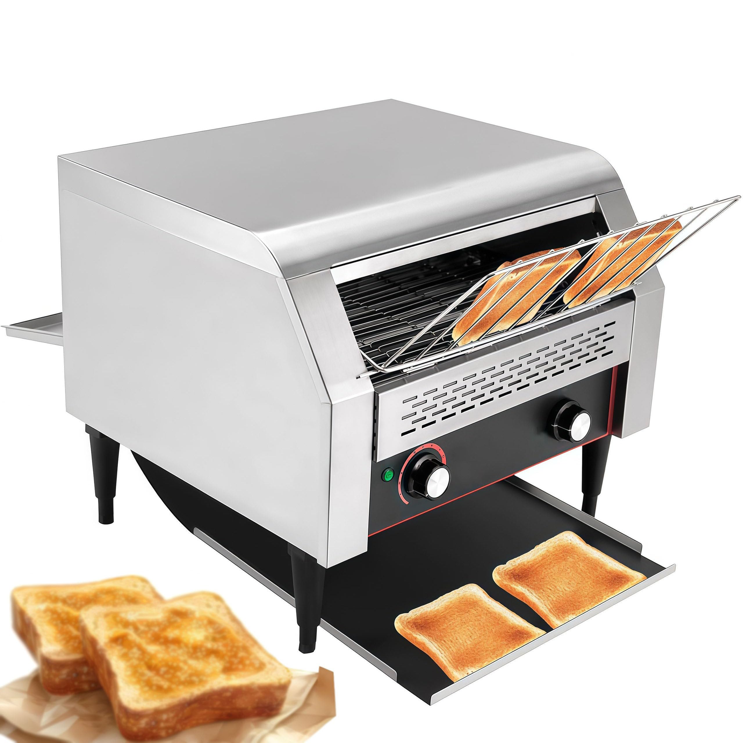 ZHJOPP Electric Stainless Steel Toaster, Countertop Toaster Heavy Duty Foodgrade Silver Bread Toaster,For Home Restaurants (F350Type)