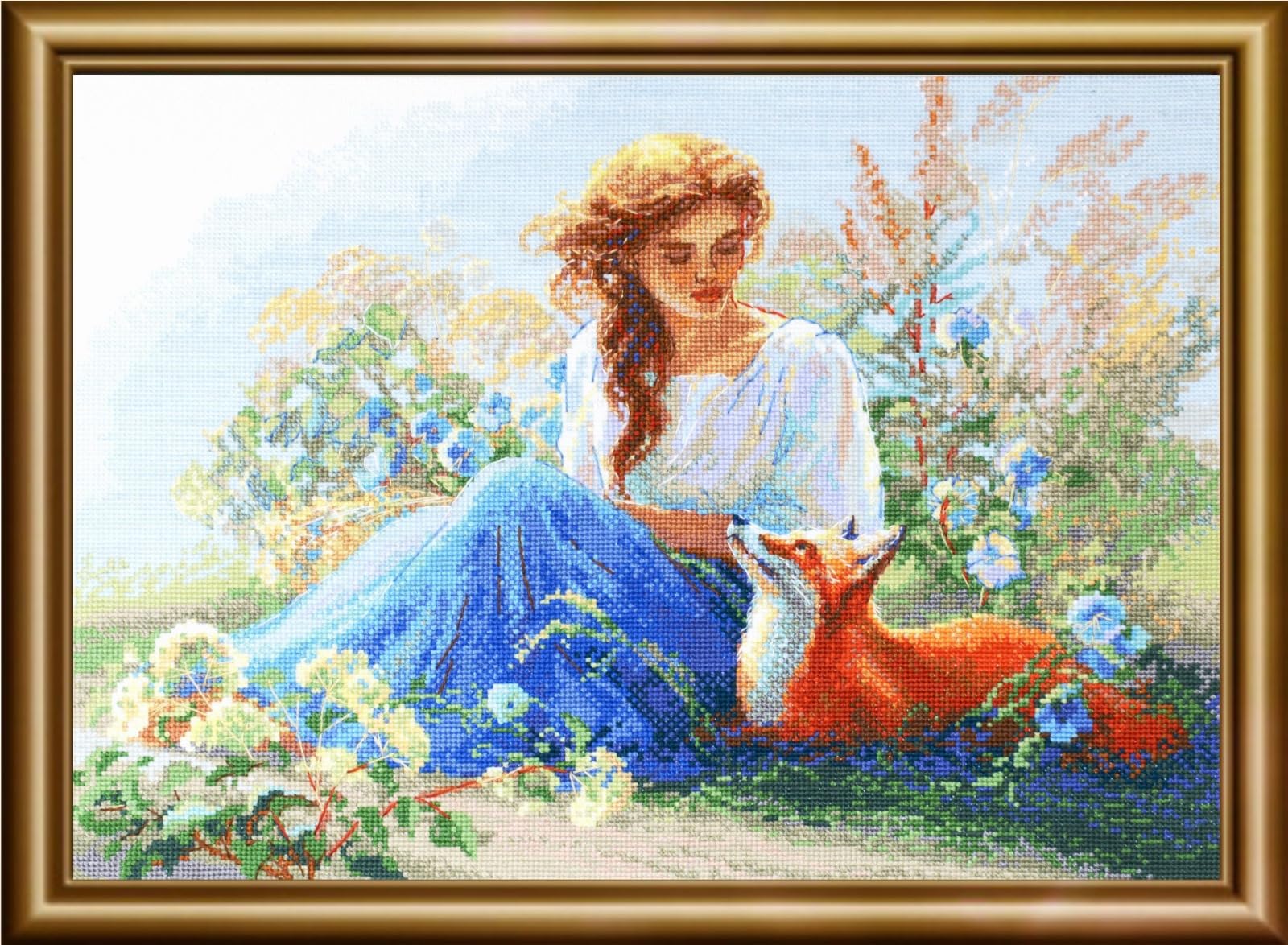 Aine Blue Cross Stitch Kit A1004 Mother Nature. Meadow