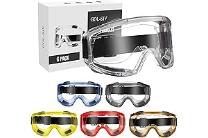 6 Pack Anti-Fog Lab Goggles