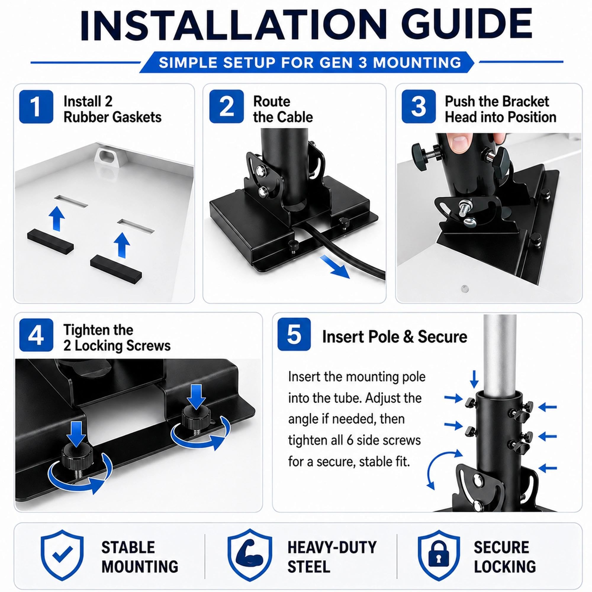 Adattatore per tubo regolabile compatibile con piatto Starlink Gen 3/4/4X