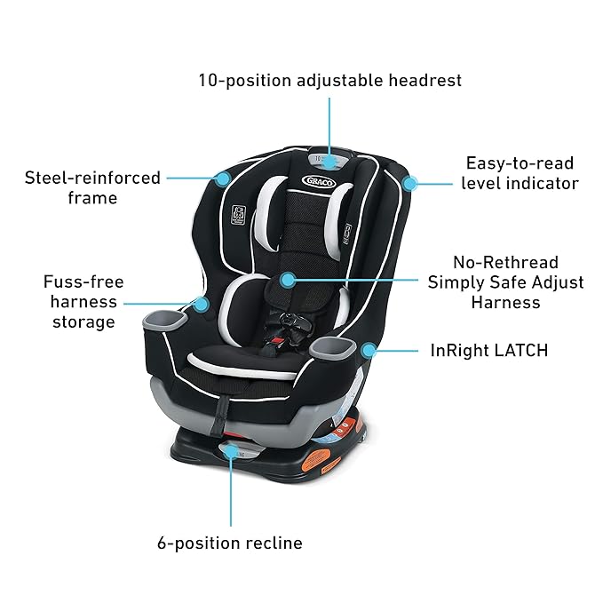 The Convertible Car Seat is the perfect solution to keep your child safe and comfortable while on the go. This car seat grows with your child, starting from a rear-facing harness for infants weighing 4-50 pounds, and then transitioning to a forward-facing harness for children weighing 22-65 pounds. 