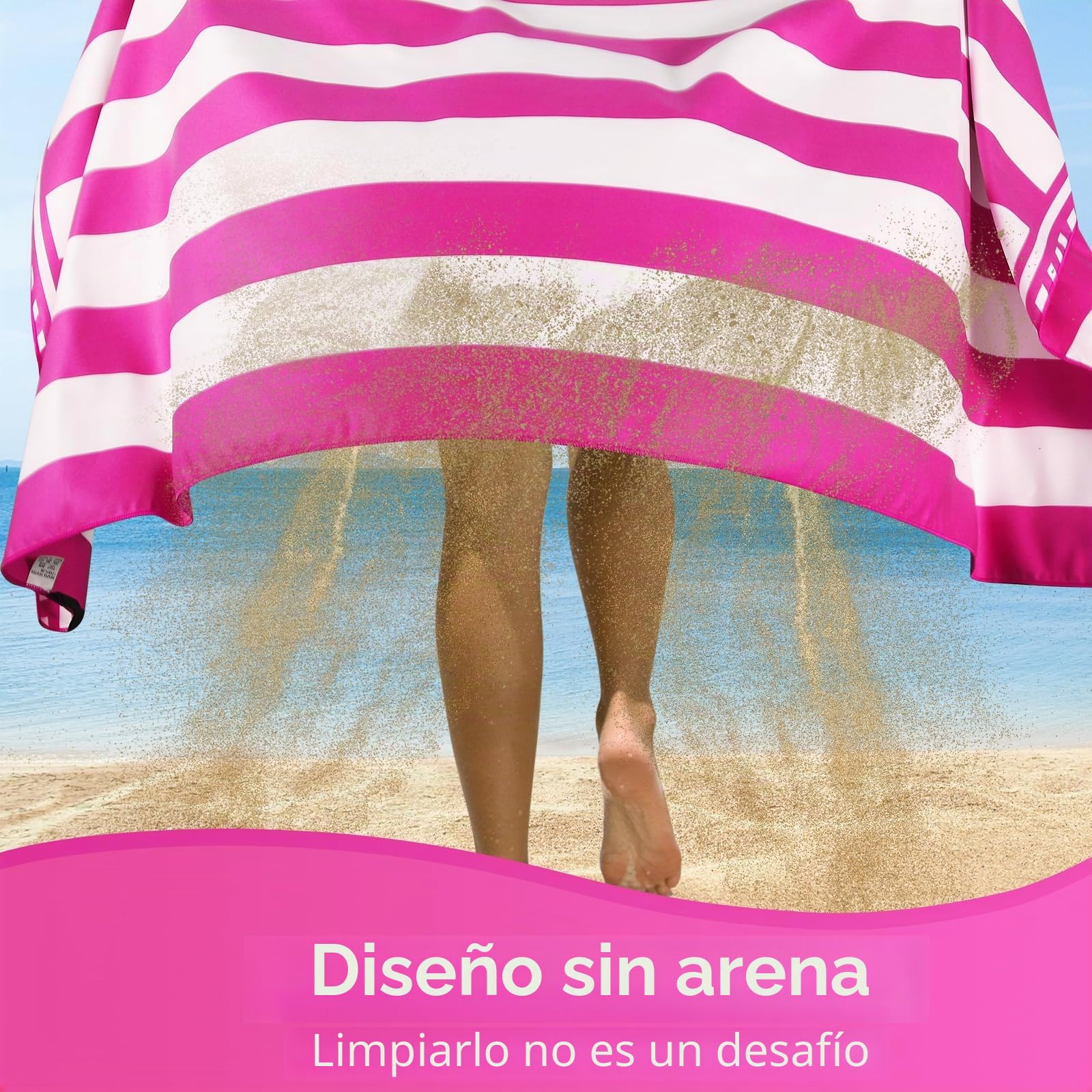 Vortix Toalla Playa XXL Juego de 2-90 X 180 cm, Toalla Grande de Microfibra de Secado RáPido, Toalla de BañO Sin Arena, Manta de Playa para Mujer (Azul Oscuro + Rojo Rosa)
