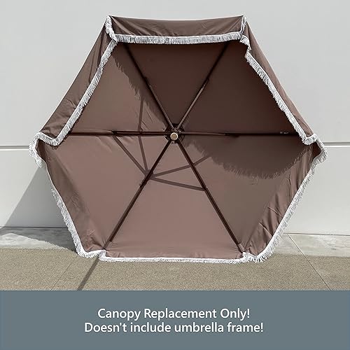 Miniatura 30 de Formosa Covers Toldo de repuesto para sombrilla de patio de 9 pies y 6 varillas – Lona superior – Protección UV 300D y tela resistente al agua – Dúo