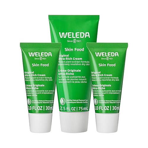 Weleda Skin Food Original Ultra Rich Body Cream Trio, juego de 3 piezas, 2.5 onzas líquidas (paquete de 1), 1 onza líquida (paquete de 2),