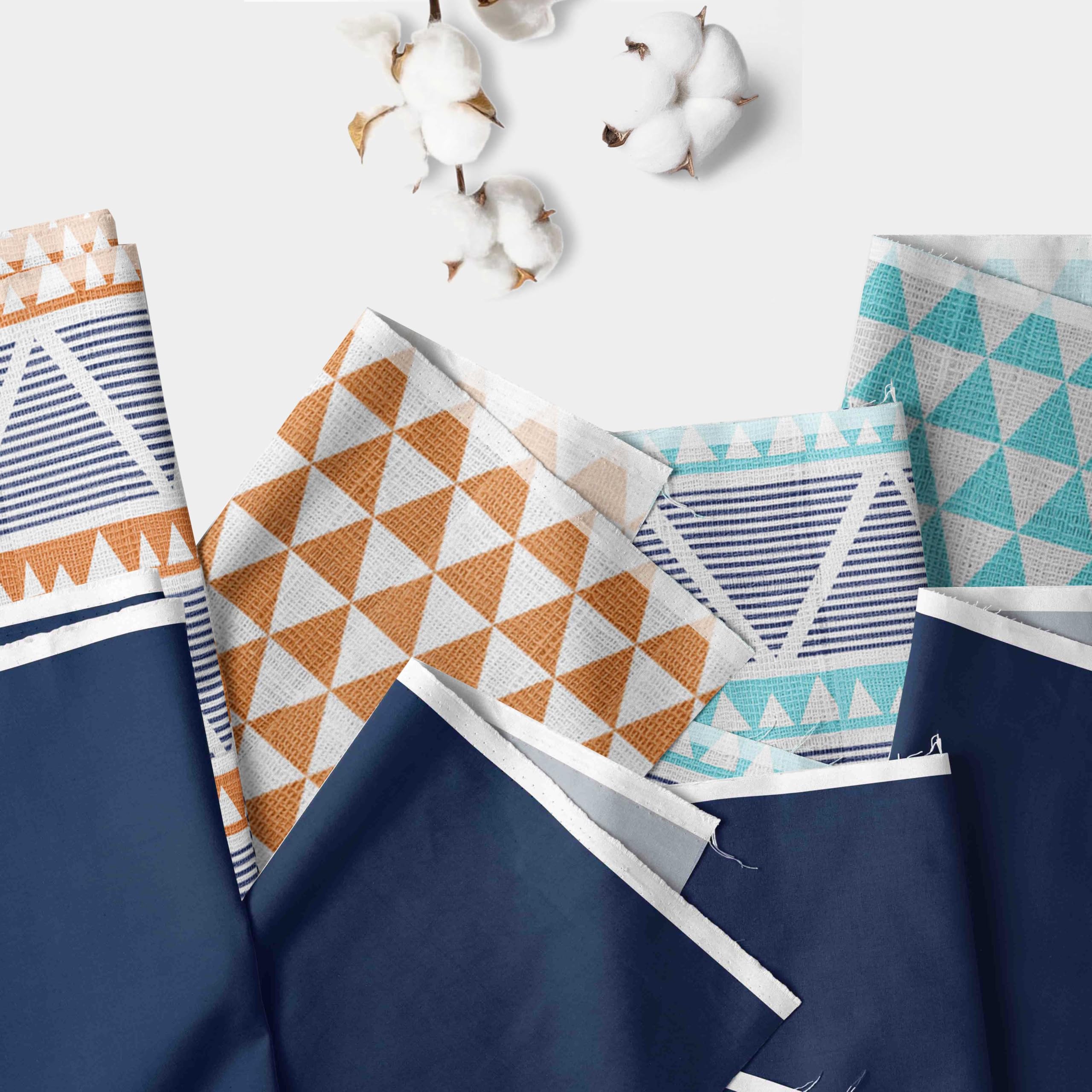 Bacati - 100 Percent Breathable Cotton Muslin/Percale 10 Piece Nursery Baby Crib Bedding Set for Boys/Girls Including 4 Swaddling Blankets US Standard Crib (Aztec Orange/Aqua/Navy)