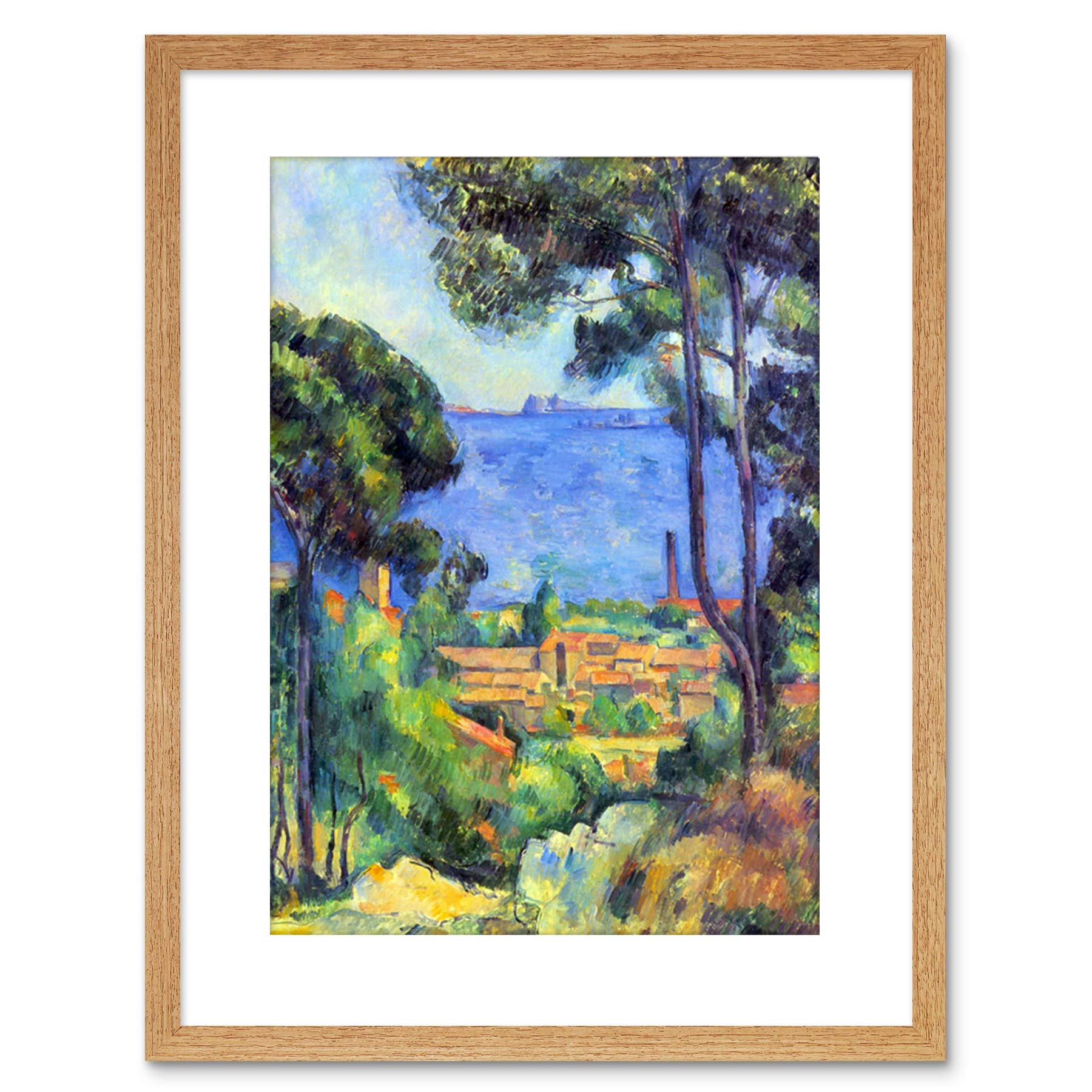 Wee Blue Coo Painting Cezanne Landscape Old Master Framed Wall Art Print
