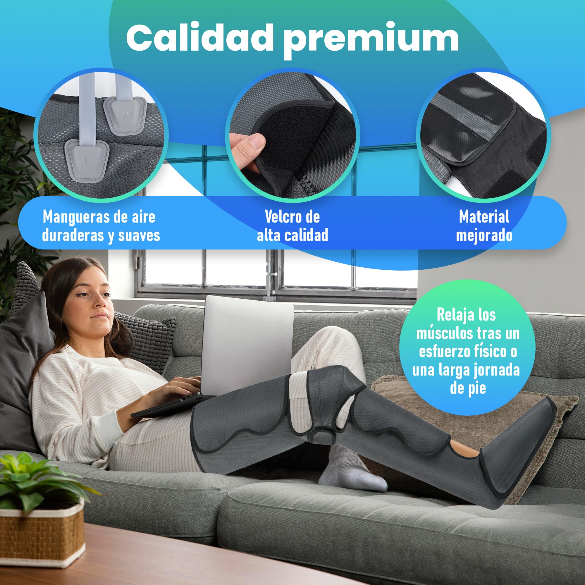 GreatDreams® - Botas Presoterapia Para Casa - Masajeador de Piernas Completo con Calor - Maquina Presoterapia para Mejorar la Circulación Sanguínea Alivia el Dolor de Piernas - Drenaje Linfático