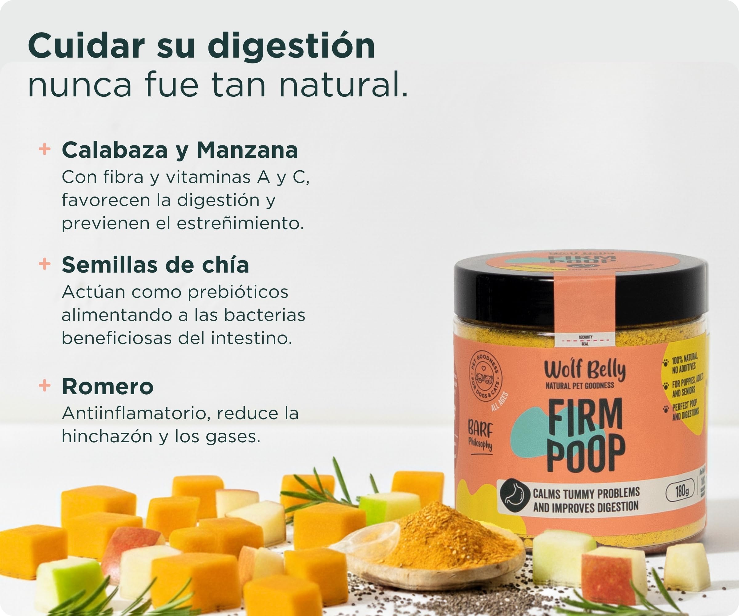 Wolf Belly - Pack Digestivo para Perros | Suplemento Digestivo en Polvo + Galletas con Probióticos | Reduce Diarrea | Mejora Flora intestinal - Hecho en Europa