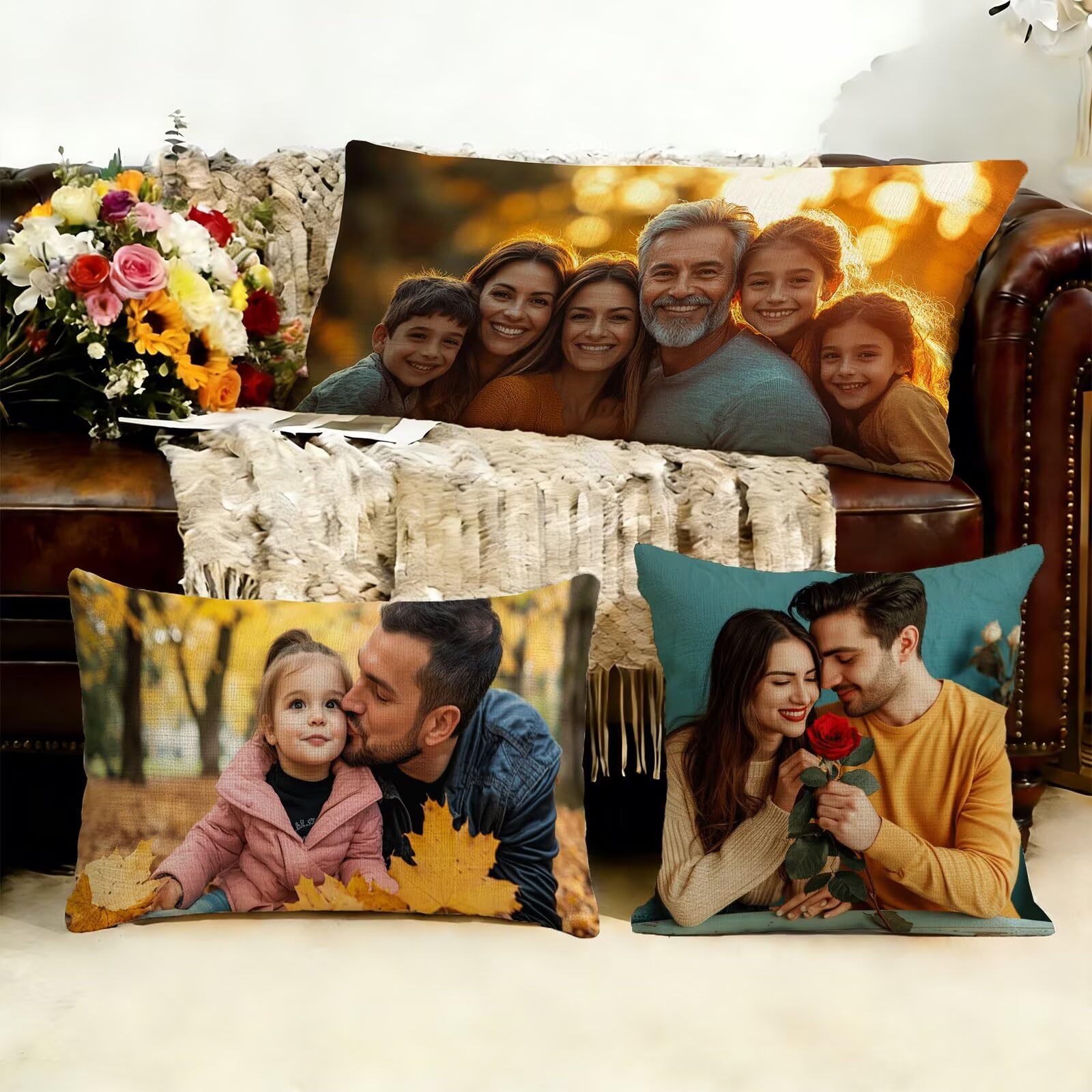 Cojin Personalizado Foto a Doble Cara 60x180cm - Cojines Exterior,Funda de Almohada Impermeable - Regalo Original para San Valentín y Aniversario Parejas para Cama Sofa Terraza Salon Jardin J1-39