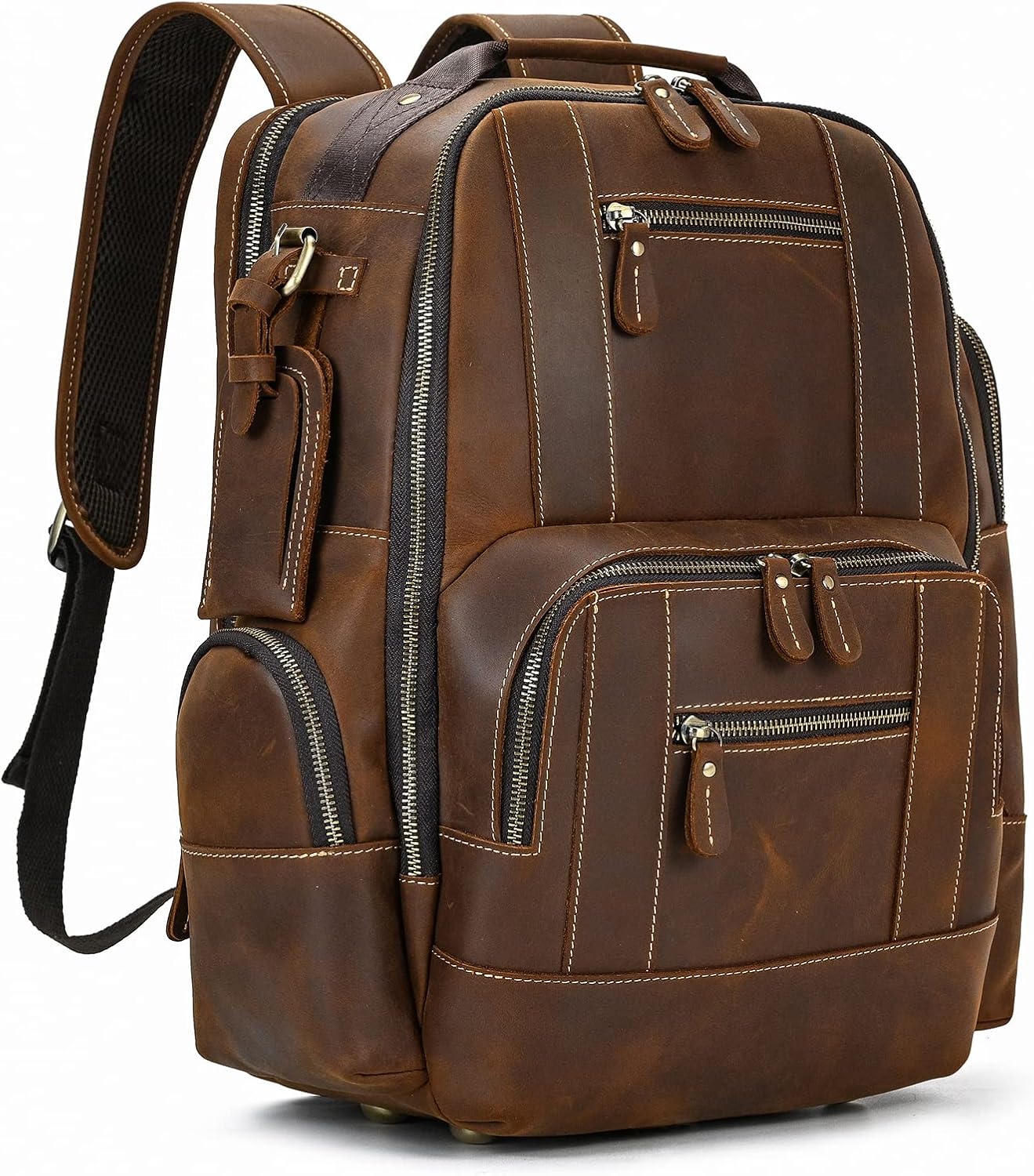 LUUFAN Zaino in Vera Pelle Vintage da Uomo Zaino in Pelle di Vacchetta Grana Zaino da Viaggio in Pelle da Cavallo Crazy Horse Daypack LUUFAN Zaino in Vera Pelle Vintage da Uomo Zaino in Pelle di Vacchetta Grana Zaino da Viaggio in Pelle da Cavallo Crazy Horse Daypack