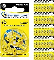 Vista 27 de Premium Batteries Tamaño 10 Batería de audífono de 1.45V Lengüeta amarilla (6 Baterías)