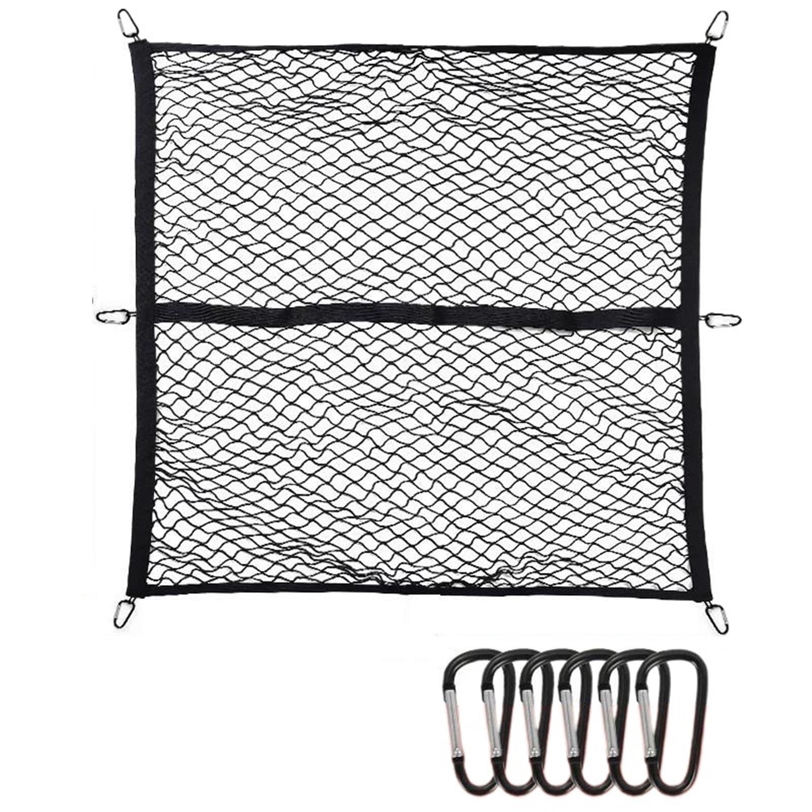 Rete Portaoggetti Auto Rete Carico Altamente Elastica 120X120 Cm Organizer Per Cassone Di Camion Adatta Per Il Trasporto Giornaliero Carichi Leggeri Rete da carico(Singolo strato)