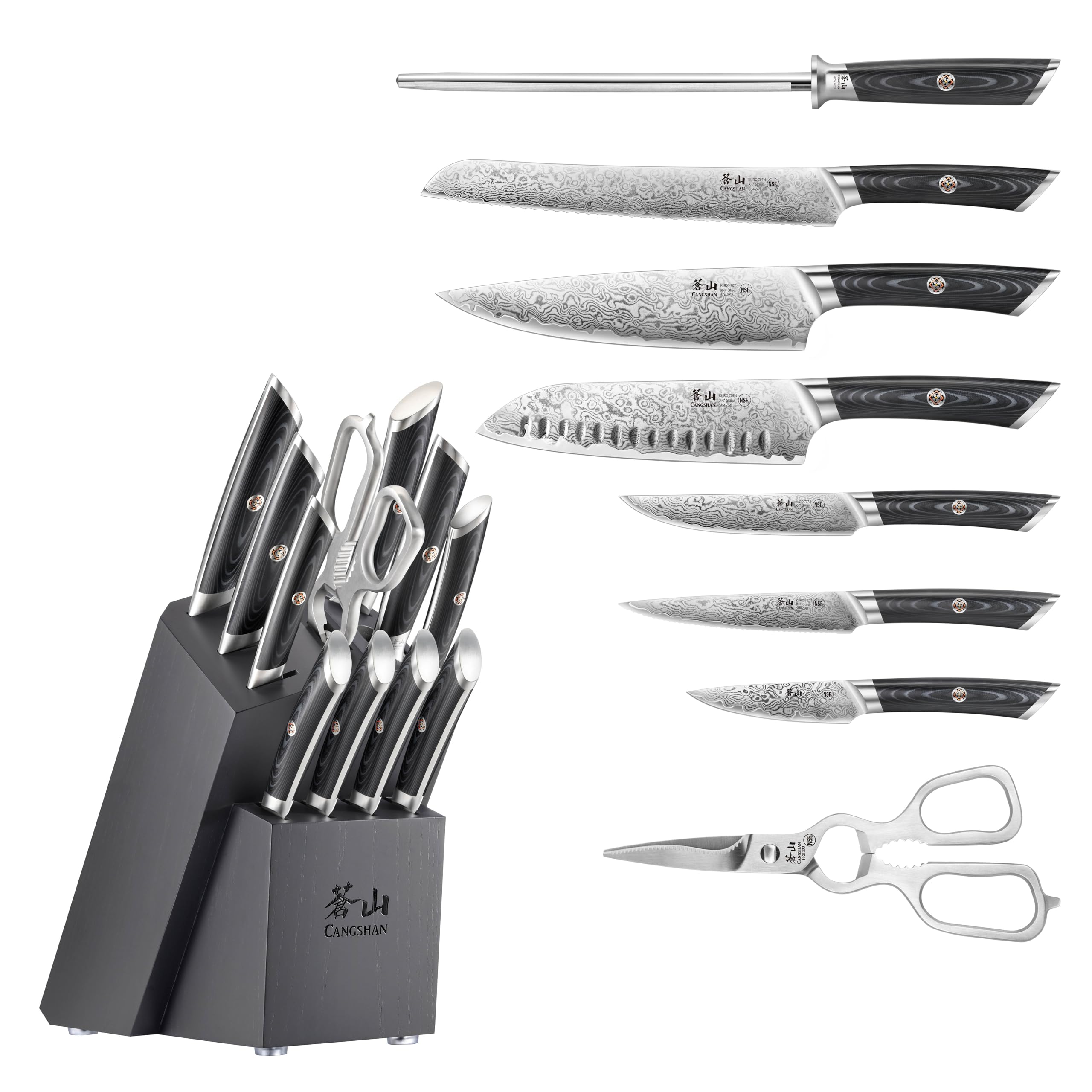 Amazon.com: Cangshan KURO Series 12-Piece Knife Block Set, High