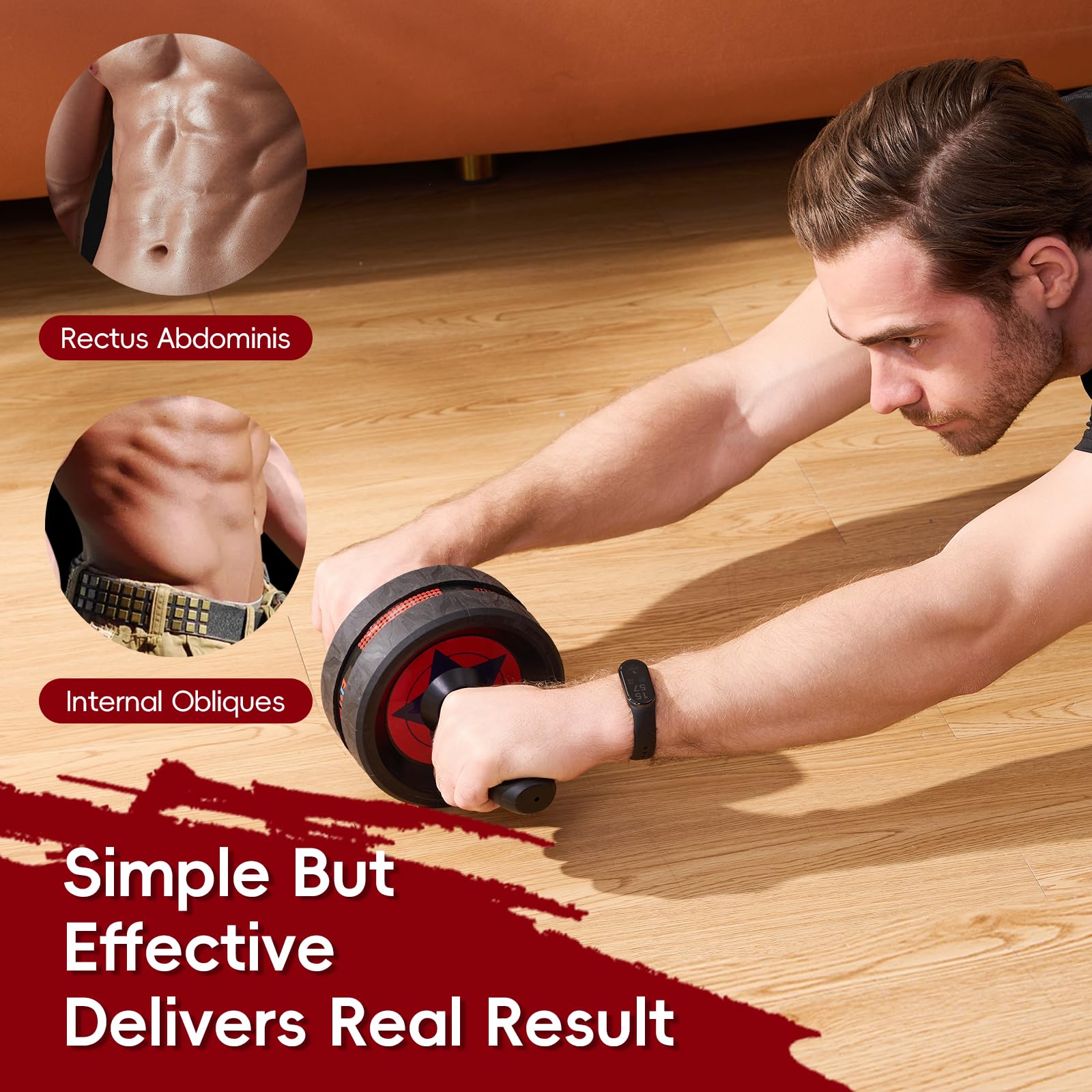 Ab Roller Wheel for Abs Workout - Abdominal Exercise Equipment with 2 Knee Pads for Home Gym, Core Strength Training, Fitness Equipment for Men & Women