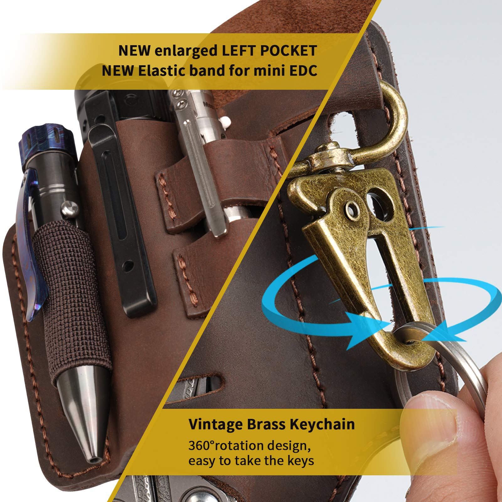 VIPERADE PJ16 Leather Sheath for Belt, Tool Leather Sheath for Knife