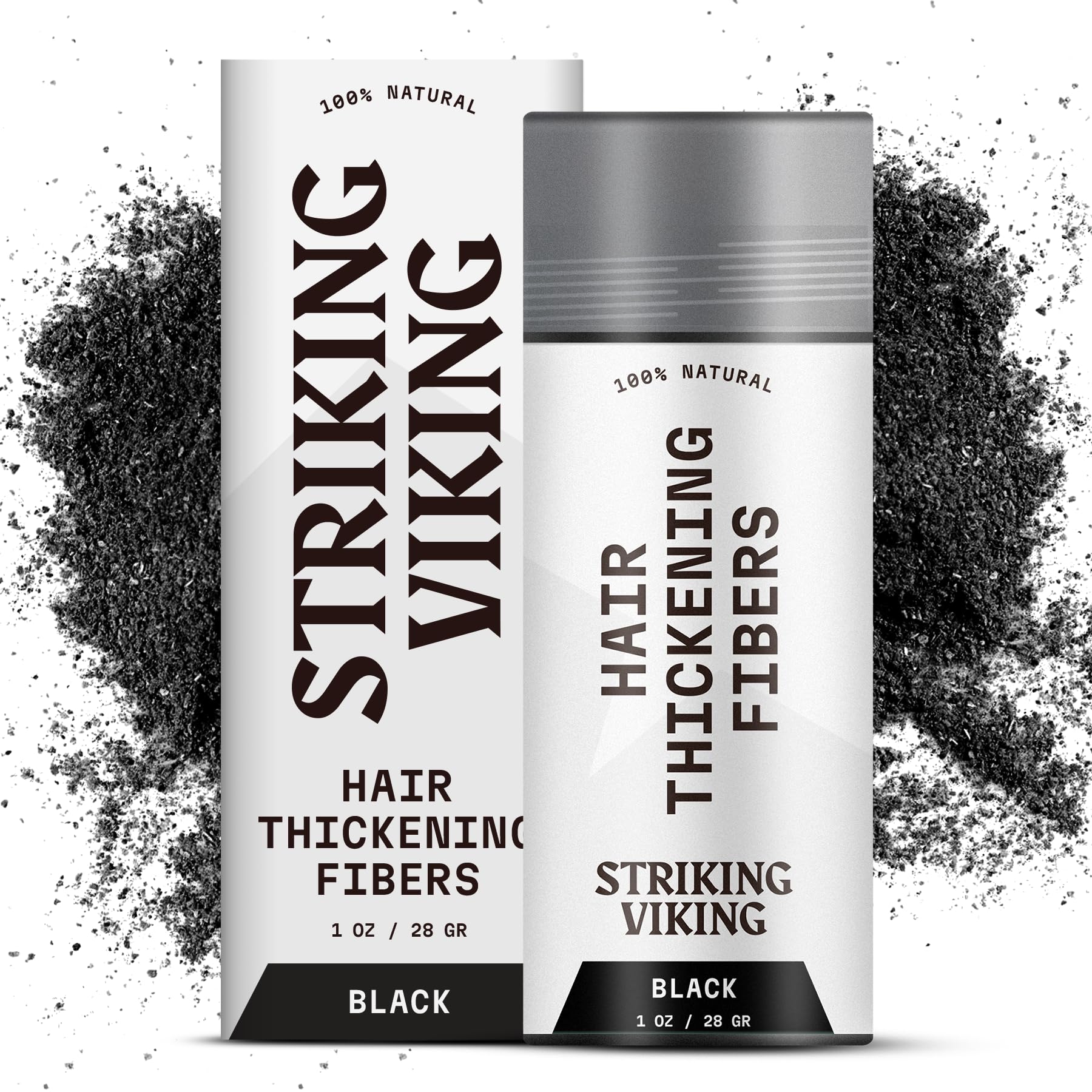 Striking Viking Mess Free Hair Fiber - 28g, Light Brown - Thinning Hair Cover Up & Keratin Fibers For Waterproof Hold